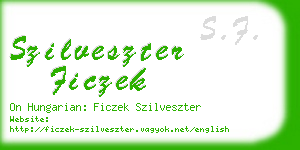 szilveszter ficzek business card